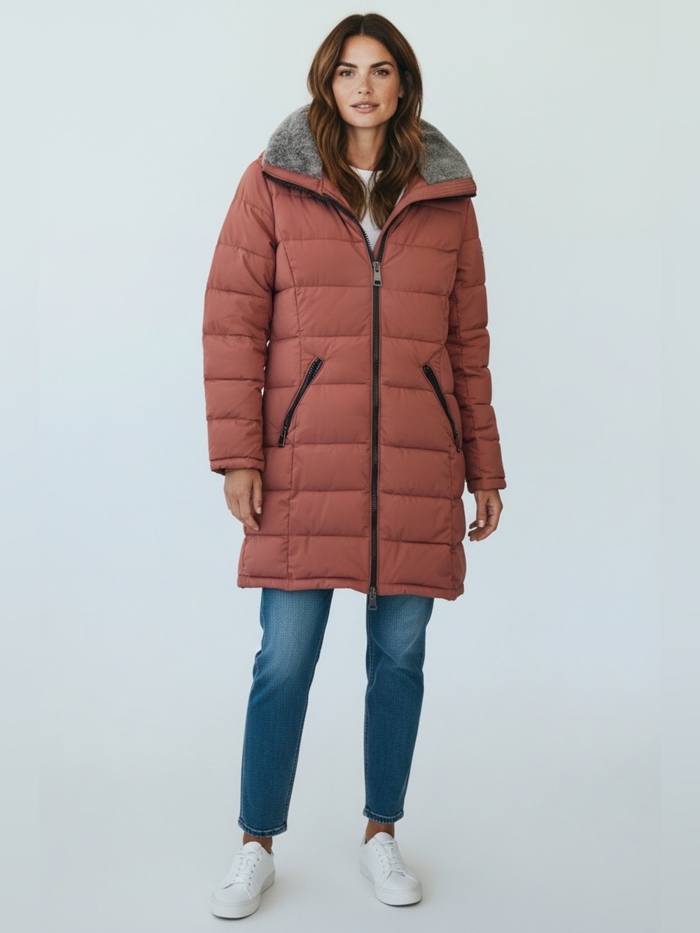 Andrew Mark Quilted Long Puffer Bag w/removable hood